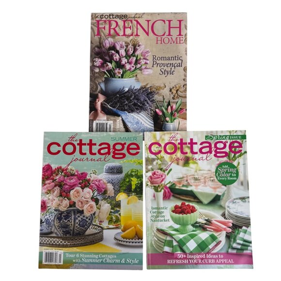 The Cottage Journal Other - The Cottage Journal Magazine 2019 2020 Summer Spring French Issue Lot Of 3 Decor